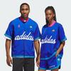Adidas Разминочный топ Originals Hoop York City с буквенным логотипом и бейсбольным воротником, топы унисекс, синий IT9956