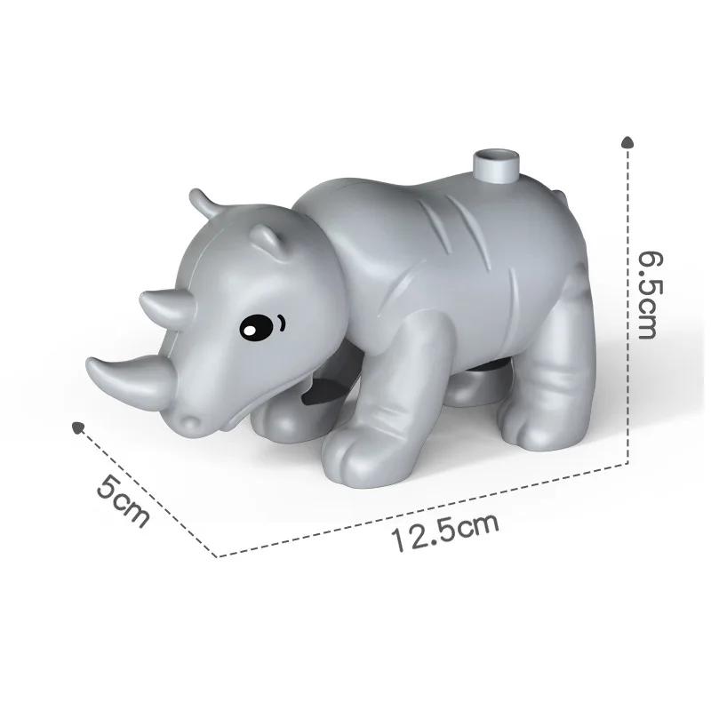 Большие строительные блоки Фигурка животного зоопарка Аксессуары Лягушка Улитка Собака Совместимые Большие Кирпичики Дети Дети Сборные Игрушки Подарок на вечеринку