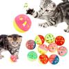 Plastic Pet Cat Kitten Play Balls Jingle Bell Pounce Rattle Toy Colourful Cat Pet Supplies