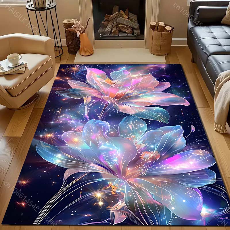 Multiple sizes Fantasy starry flowers Carpet for Living Room Bedroom Sofa Home Decor Rus Non-slip Floor Mat Luxury Gift