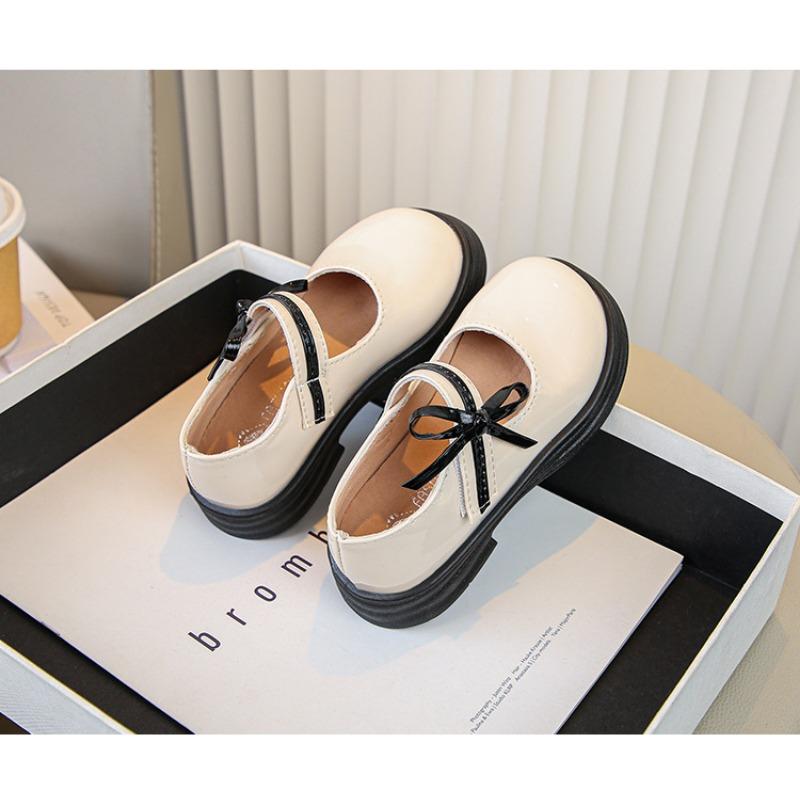 Детская обувь весна и осень новая корейская версия Bow Girl Princess Shoes студенческие туфли маленькие черные кожаные туфли Tide