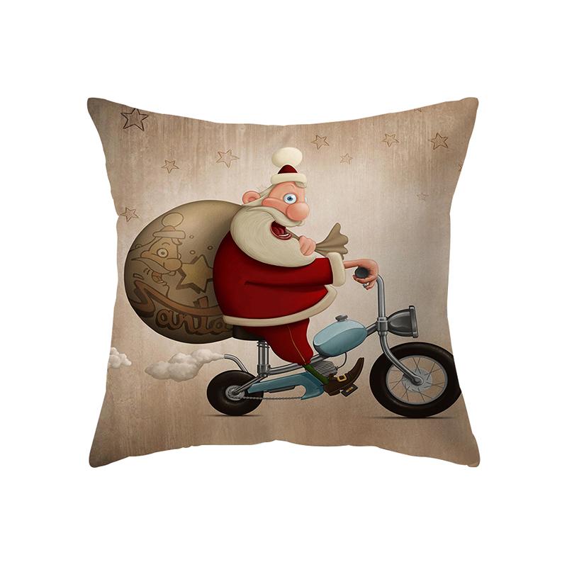Santa Claus Christmas Theme Printed Pattern Cushion Cover Home Living Room Sofa Decoration Square Pillow Pillow Cover