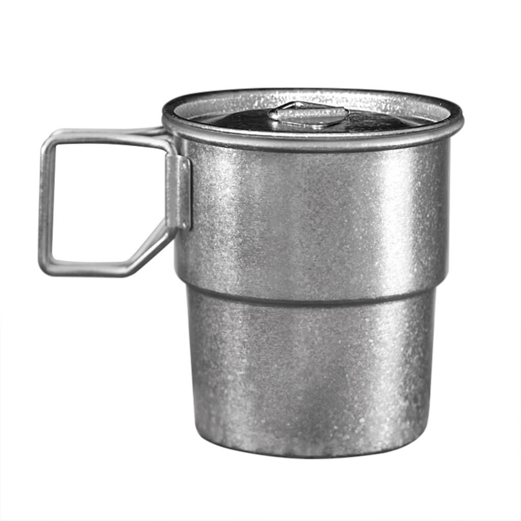 Stackable Coffee Mugs Titanium Camping Cups 300ml Foldable Handle Outdoor Coffee Mugs Reusable