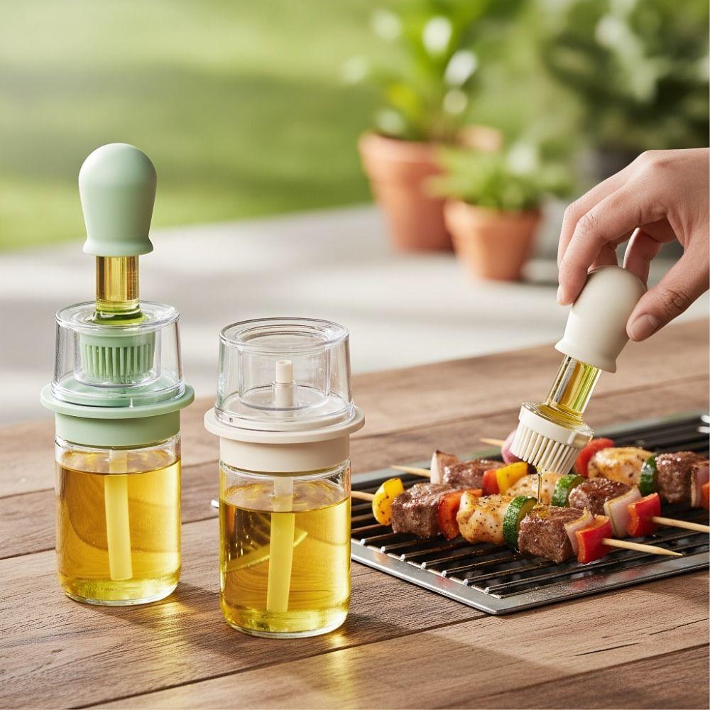 2 in 1 Measuring Oil Bottle Heat Resistant Barbecue Spray Bottle Kitchen Oil Bottle Kitchen