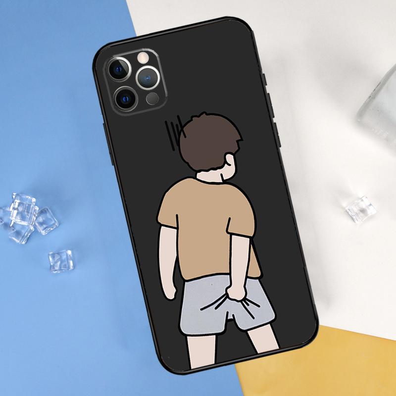 Cartoon Couple Love Boy Girl Phone Case For iPhone 16 15 11 12 13 14 Pro Max Mini X XS Max XR Plus SE2 Full Protection Cover