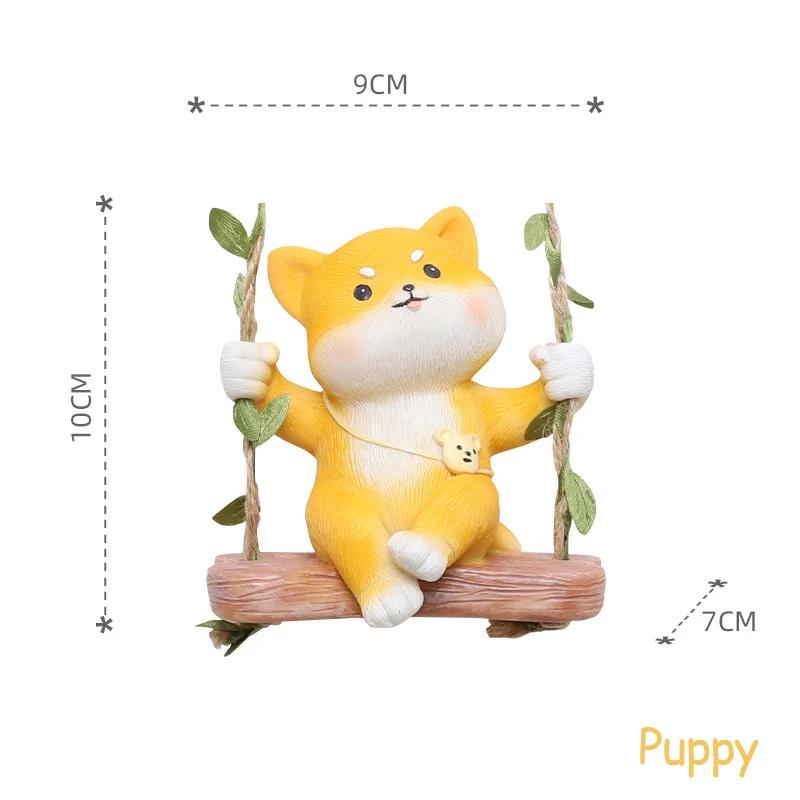 Swing Panda Statue, Hanging Animal Ornament, Swinging Kitten Puppy Koala Figurine for  Lawn Garden Courtyard Terrace Patio Tree