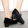 Женская мода милые балетные туфли на высоком каблуке леди классические замшевые удобные весенне-летние туфли офисные туфли-лодочки ab654