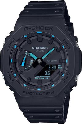Синие часы G-Shock GA2100-1A2 с неоновым акцентом, синие