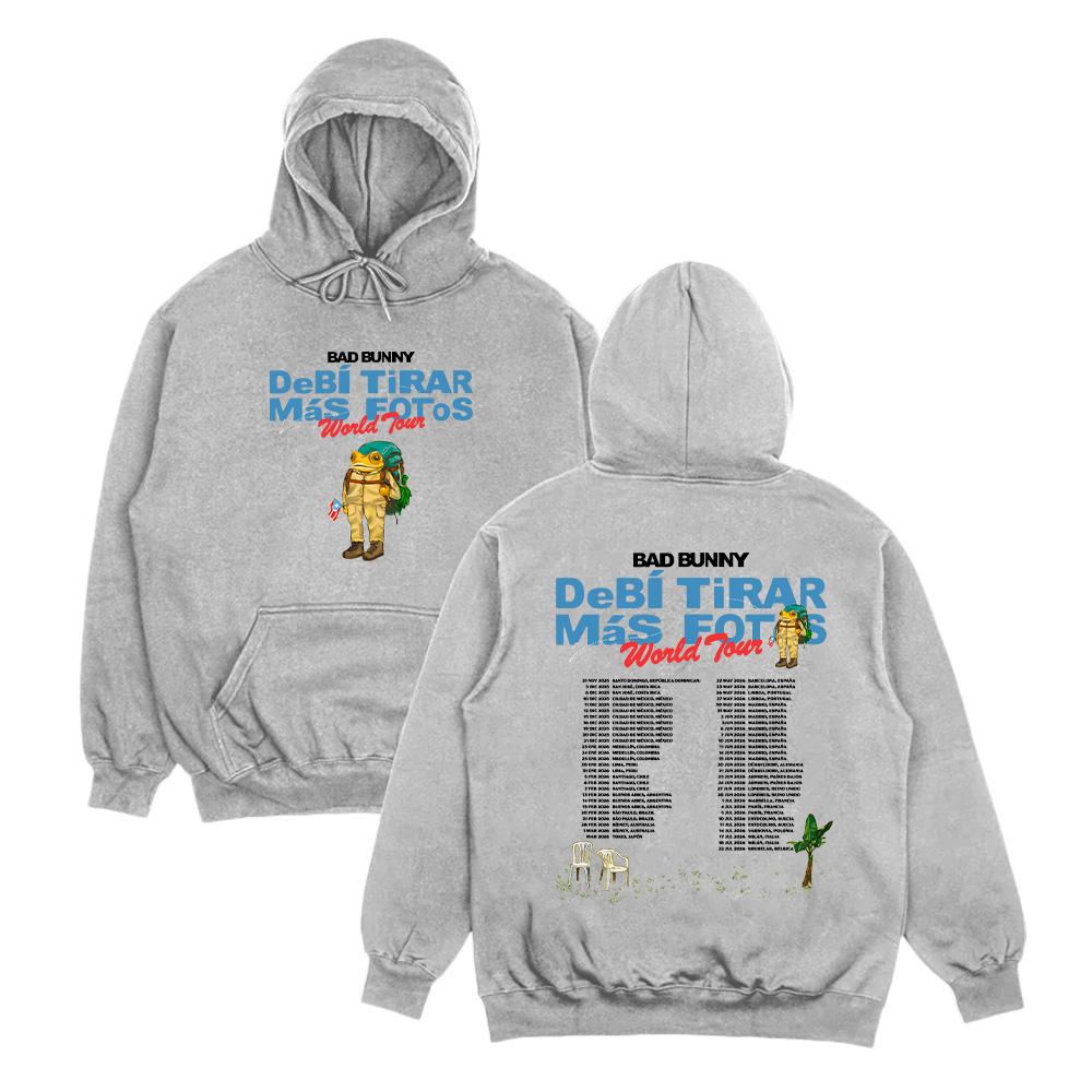 Толстовки рэпера Bad Bunny Debí Tirar Más Fotos Альбом Тур 2026 Графический пуловер Мужская Женская Флисовый пуловер Осенняя Мода Толстовка