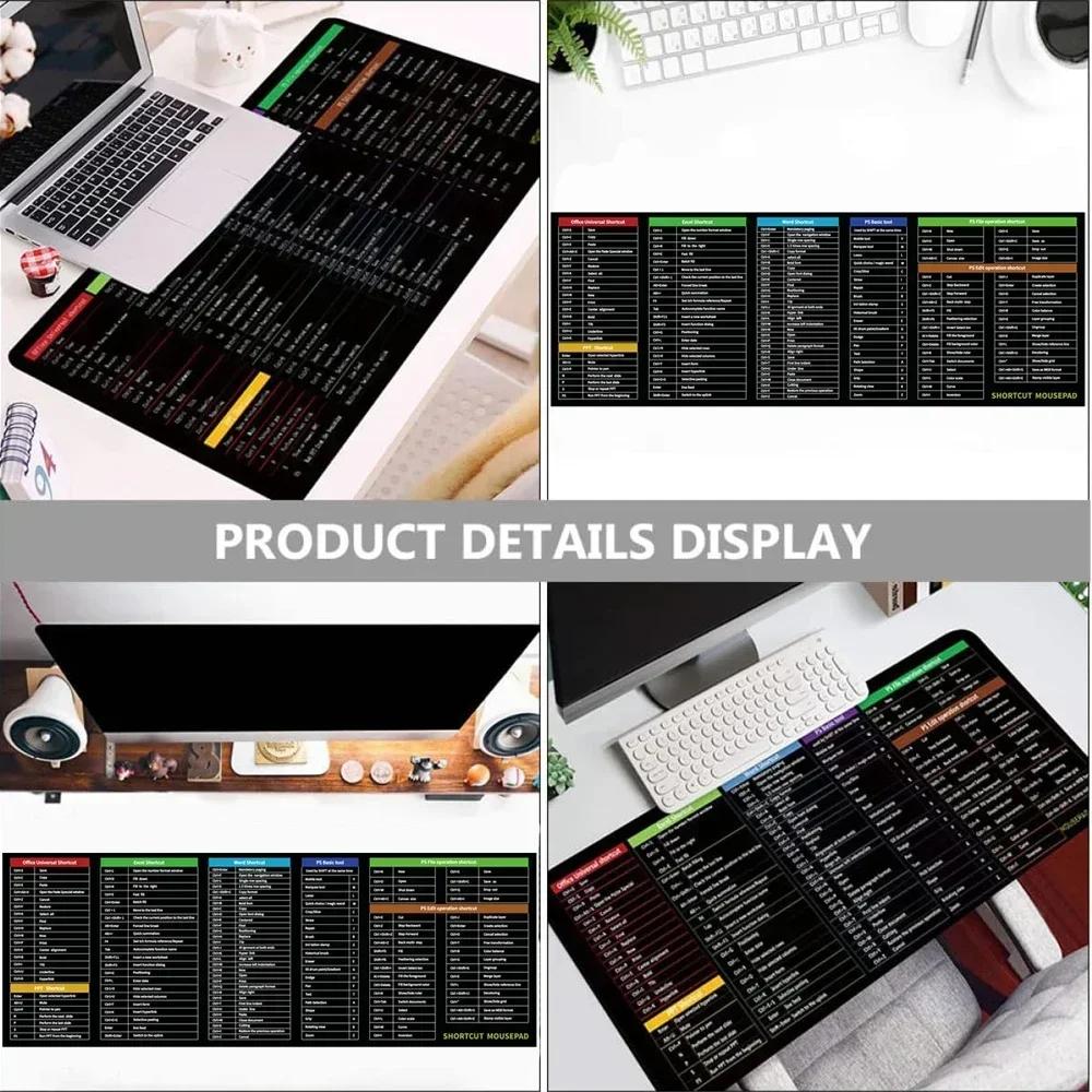 Многоязычный Office Shortcuts Mouse Pad Large Extended Excel Powerpoint Word Software Gaming Desk Keyboard Mousepad
