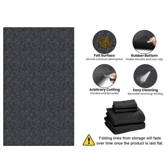 Yousheng Garage Floor Mat for Under Car Non-Slip Oil Spill Mat Absorbent Felt Garage Mat with Rubber Backing for Car Maintenance Storage
