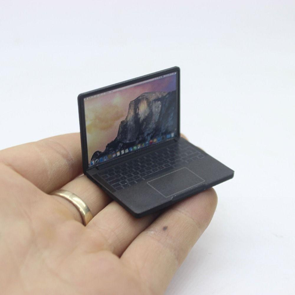 Mini 1/12 Dollhouse Miniature Computer 1:12 Laptop Computer  Room Furniture Decor
