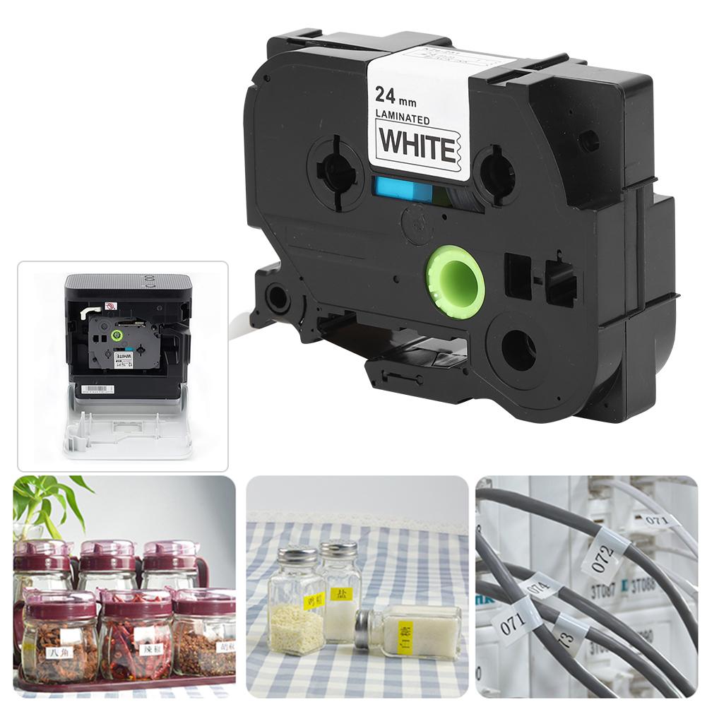 24 мм ламинированная лента для этикеток черного цвета на белом для Brother TZe-221621 PT-7600 PT P700 PT-2730