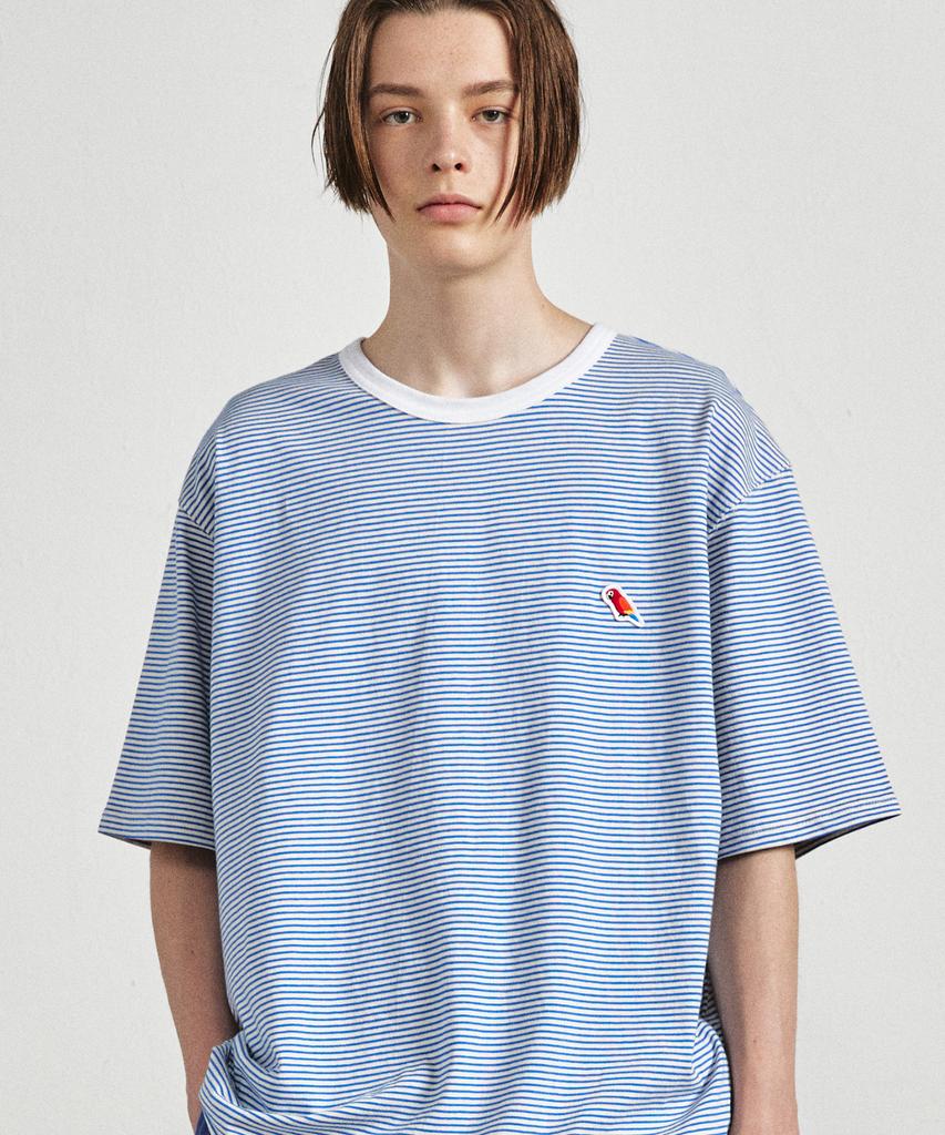 UNION BALANT Parrot Striped T-Shirt Blue