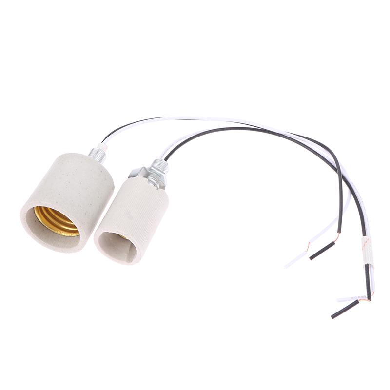 E14/E27 Ceramic Screw Lamp Holder Led Light Heat Resistant Adapter Home Use Round Socket For Bulb Base With Cable