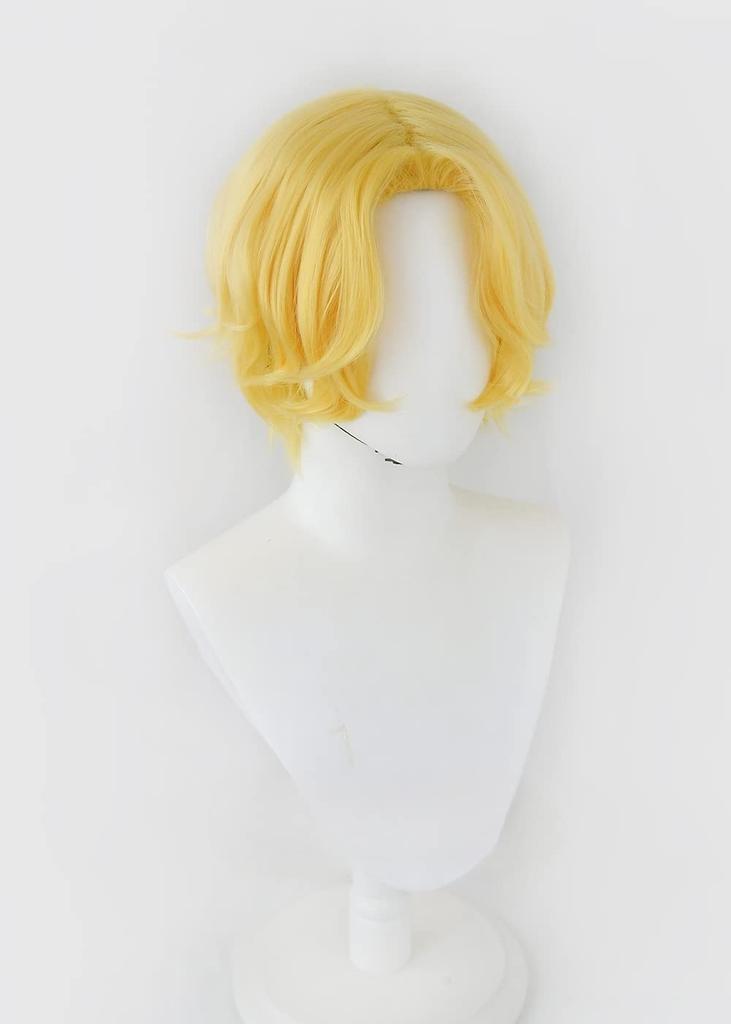One Piece Sabo Cosplay Wig, Gold, Center-Parted, Heat-Resistant, Perfect for Disguise, Costumes, Halloween, Events, and Photoshoots