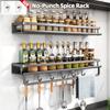 1/2 шт., настенная полка для специй без дырокола, кухонный органайзер для специй с крючком, полка для специй, полка для кухни в ванной