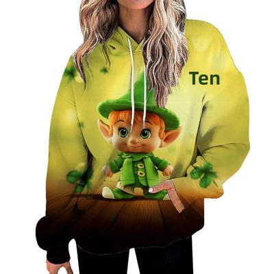 Новая женская толстовка с градиентным цветом, мультяшное аниме, звездное небо, 3D цифровая печать, худи из полиэфирного волокна, рукав полной длины, оборки