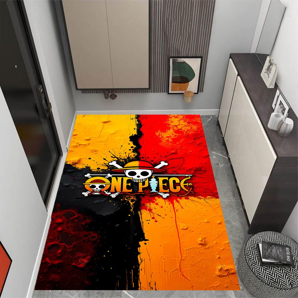 One Piece Luffy Themed Anti-Slip Rugs - Polyester Home Decor, Suitable for Bedrooms, Living Rooms, Doorways, Studios, and Decorations