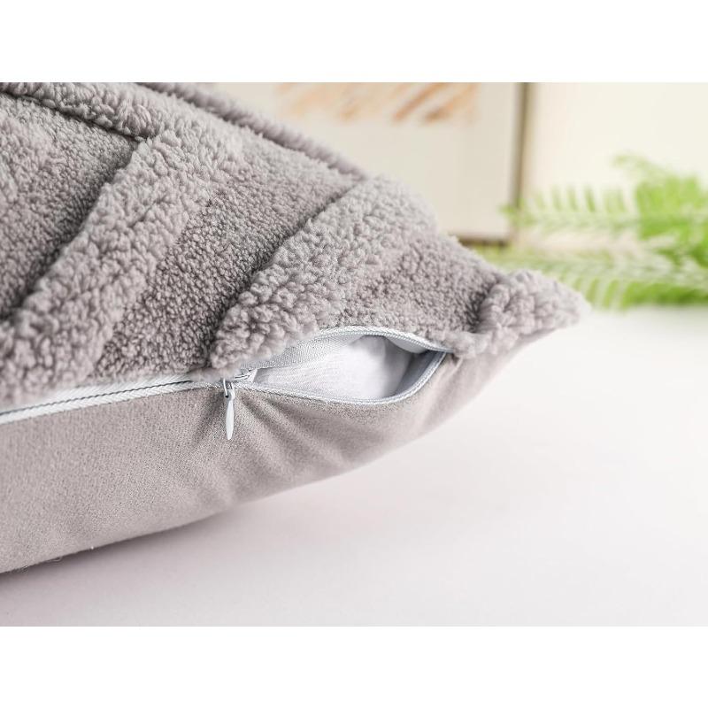 Мягкие Наволочки для Декоративных Подушек Вязание Мех Однотонный Чехол для Подушки Дивана Подушка для Талии Наволочка Защитный Чехол для Подушки Офисный Диван