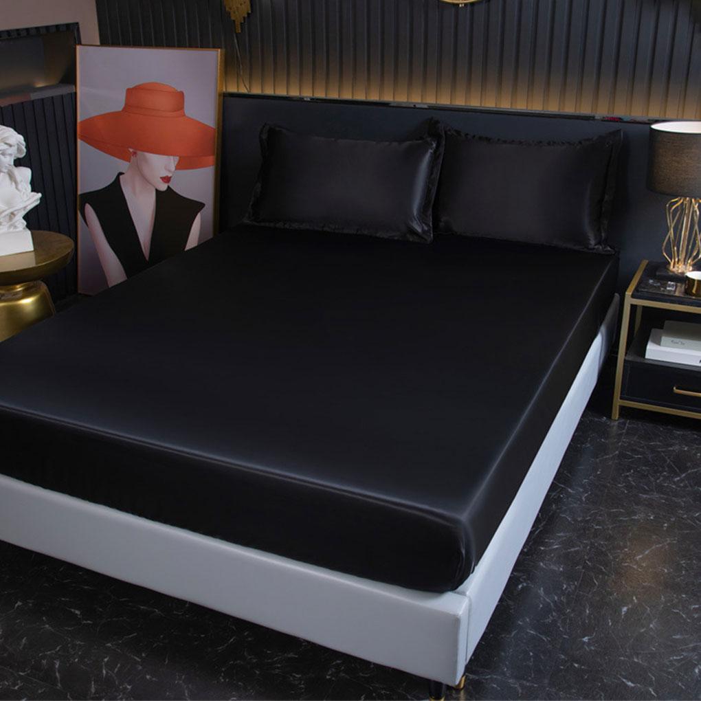 Breathable Solid Color Satin Sheets Machine Washable Comfortable Durable Satin Flat Sheet Waterproof