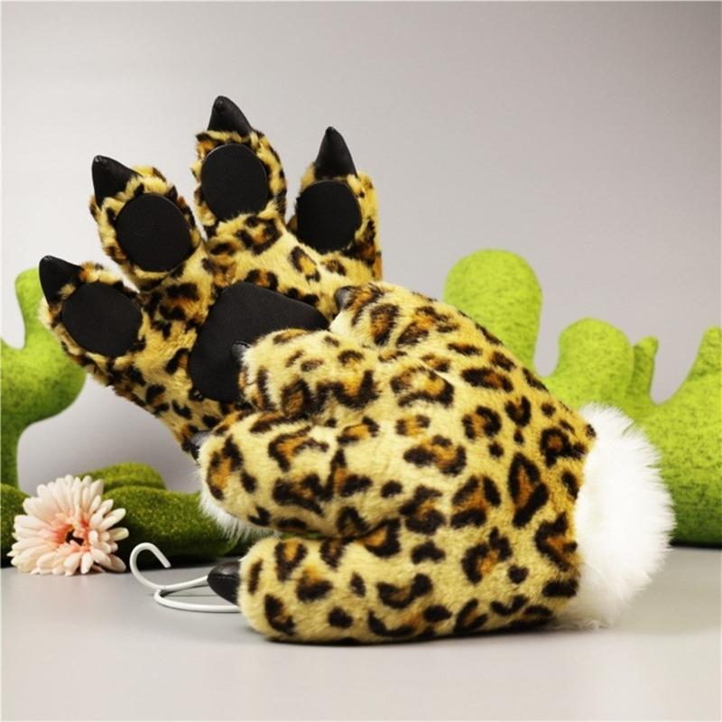 1/2/4Pcs Tigeres Costume Set Tigeres Ears Headband Tail Paw Gloves Kids Halloween Christmas Party Animal Cosplay Costume