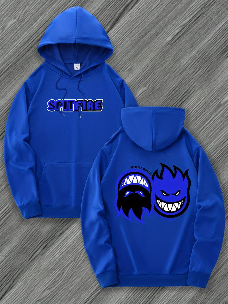 Men'S Casual Pullover with Kangaroo Pocket Comfortable All-Season Sweatshirt for Casual Attire Casual Wear HoodiePlayful