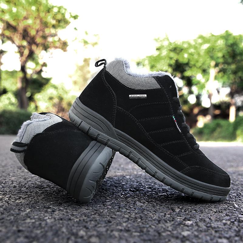 Brand Winter Men's Boots Warm Men's Snow Boots High Quality Leather Waterproof Men Sneakers Outdoor Men Hiking Boots Work Shoes