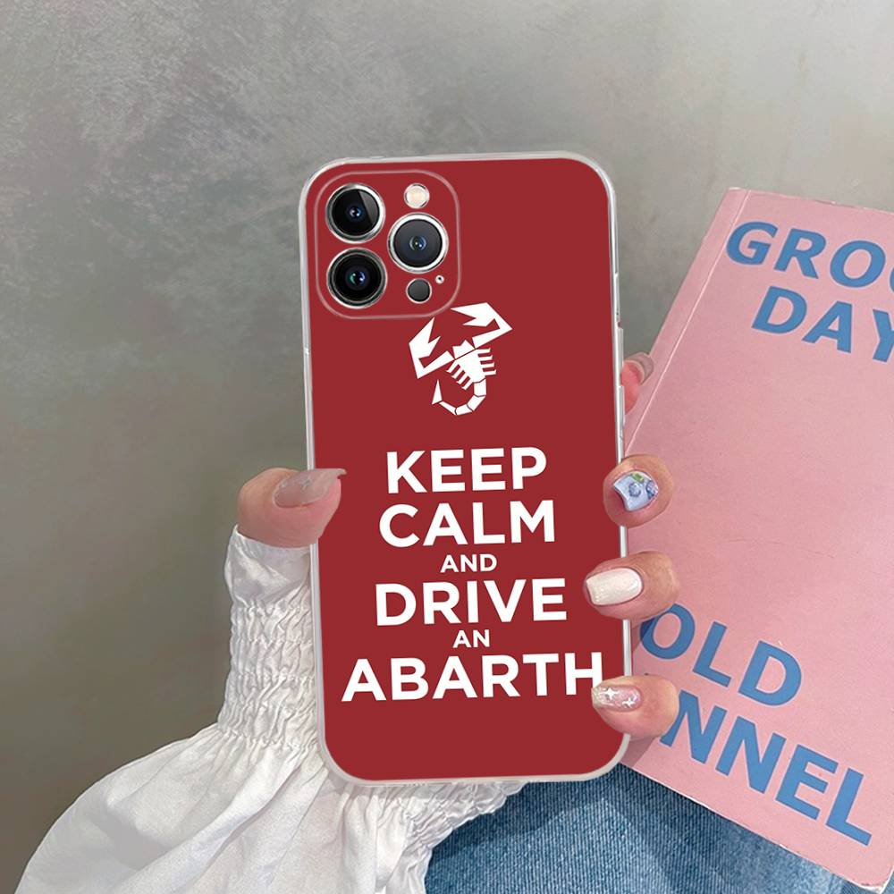 Прозрачный чехол из ТПУ с логотипом A-Abarth для IPhone 17 11 12 13 14 15 16 Pro Max 16 Plus