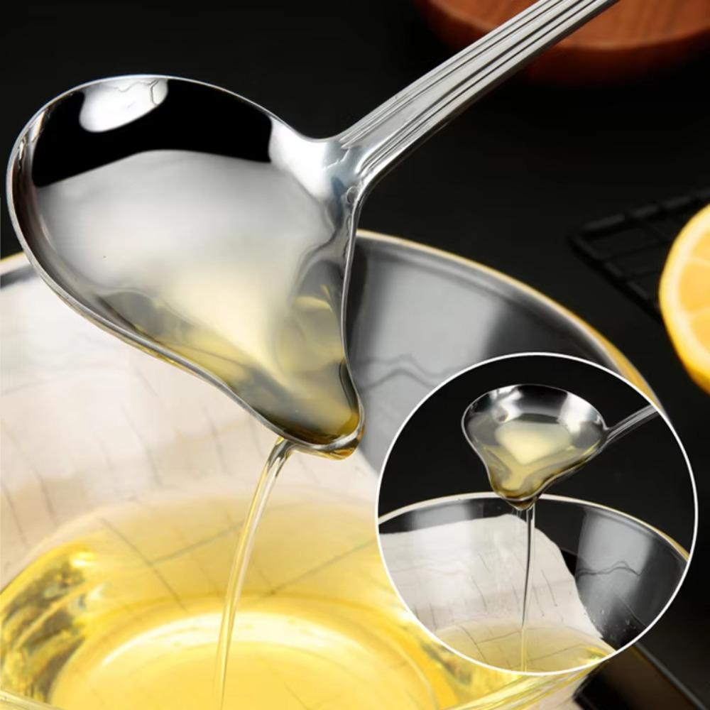 with Spout Drizzle Sauce Spoon Stainless Steel Sauce Spoon Cooking Tools Soup Dipper Paste