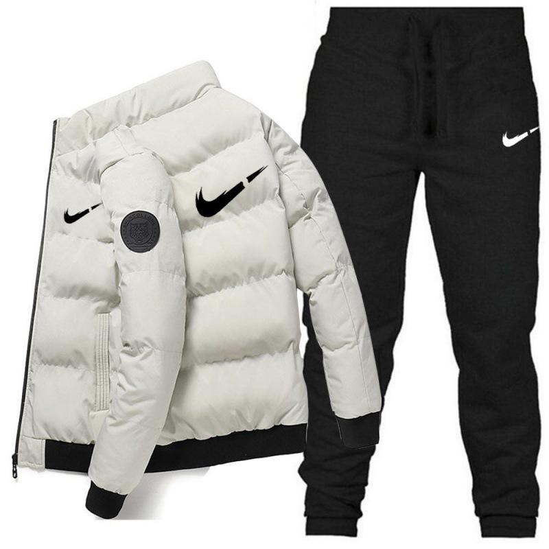 Мужской зимний утепленный теплый хлопковый комплект: куртка с воротником-стойкой и брюки - издание 2025 года