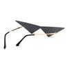 Oversized Triangle One Piece Women Sunglasses Vintage Rimless Clear Ocean Lens Eyewear Fashion Men Cat Eye Sun Glasses
