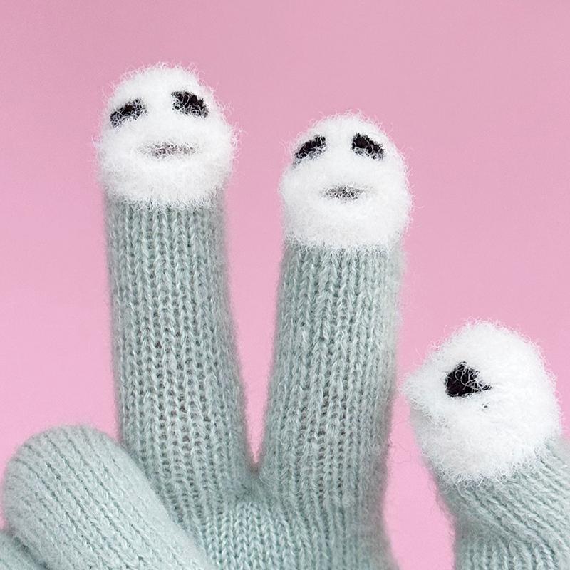1 пара Акриловые перчатки против скатывания Минималистичные Зимние для письма Подарок Теплые Студенческие Перчатки с сенсорным экраном Модные Милые
