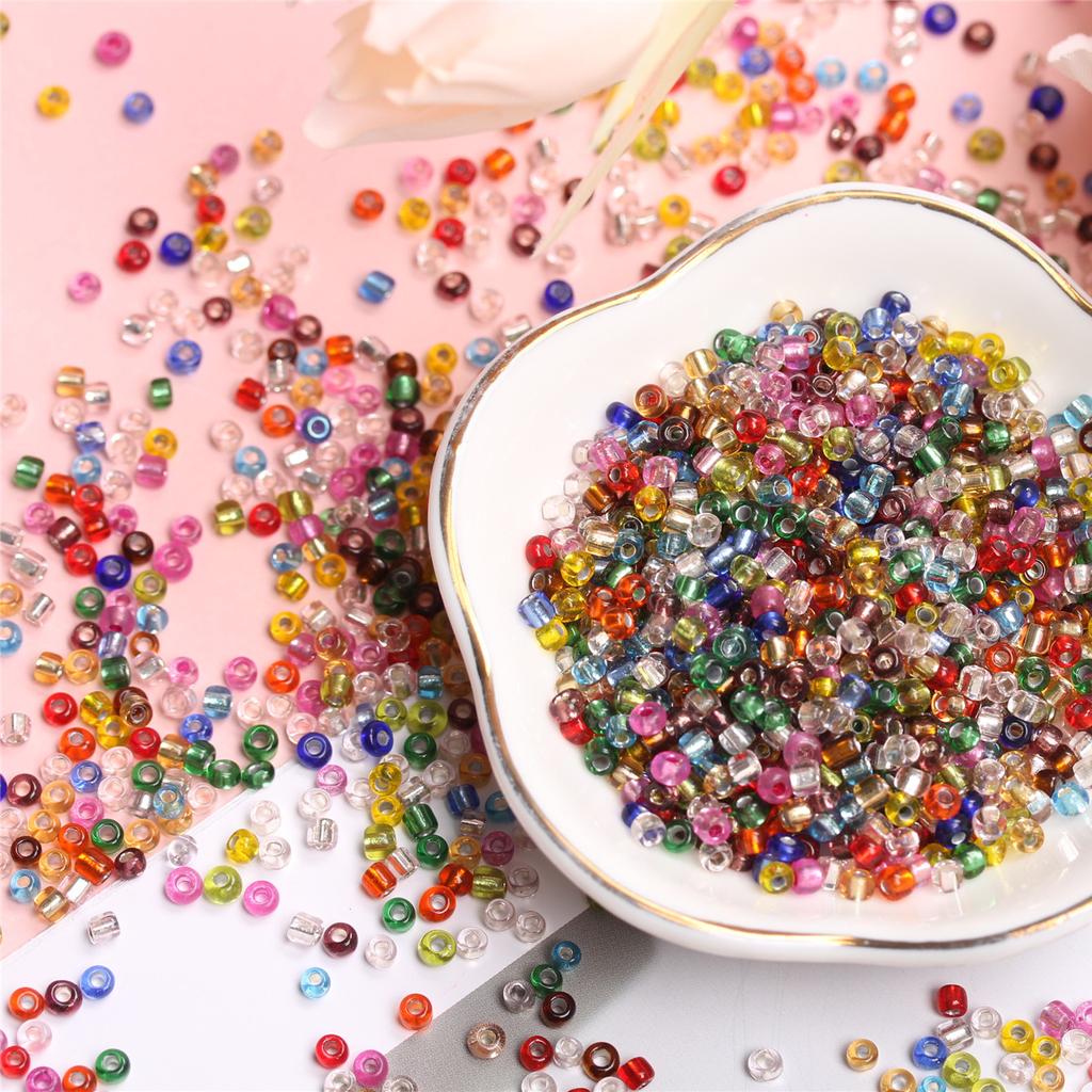 Креативные стеклянные серьги из бисера, браслет 3 мм, прозрачный около 2000 шт., ожерелье, аксессуары ручной работы «сделай сам», для изготовления ювелирных изделий, бисер