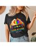 Женская мода Футболка с принтом 'Любовь есть любовь' Pride Летние повседневные рубашки с коротким рукавом Большие размеры Топы