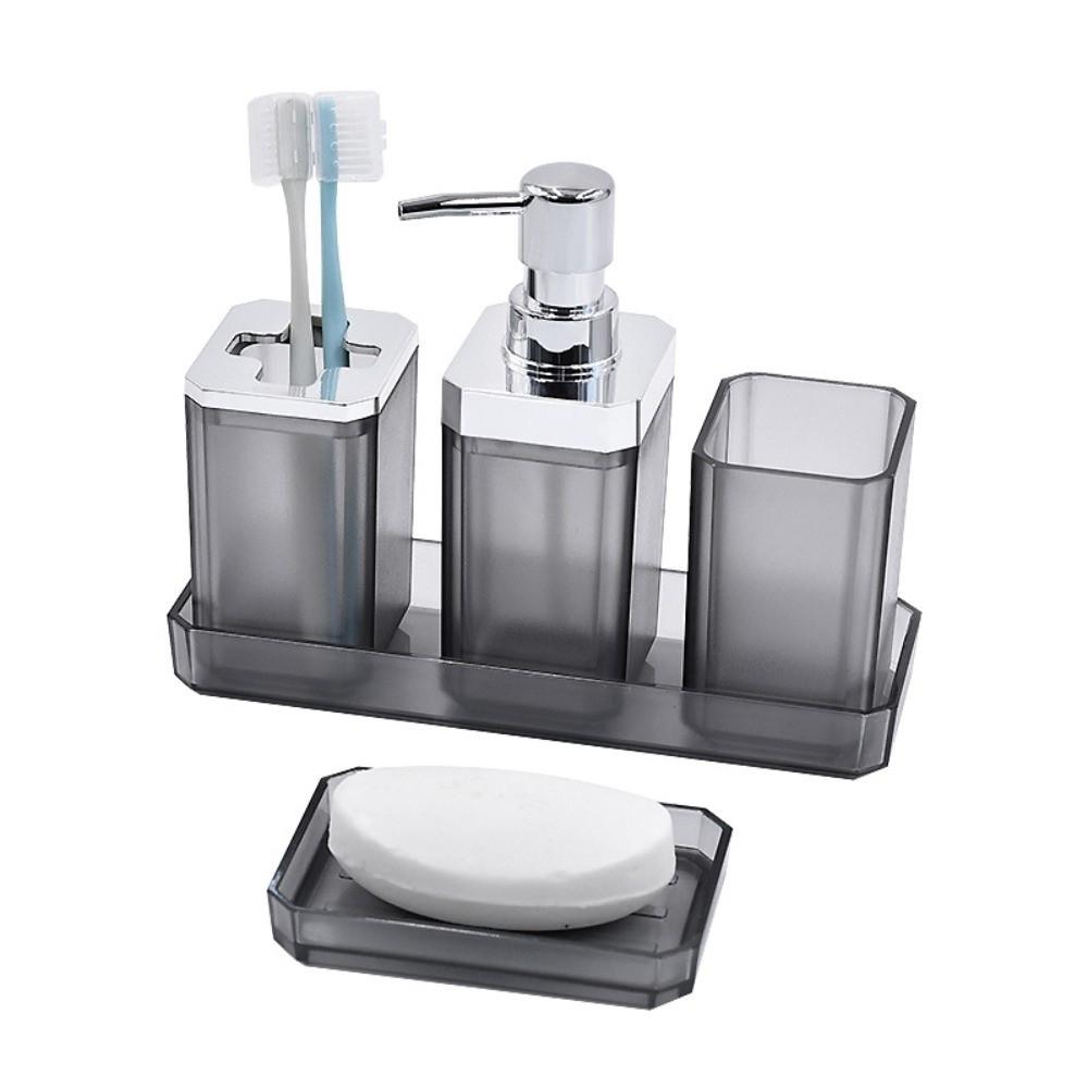 5pcs/set Toothbrush Holder Countertop Hands Soap Bottle for Shower, Bathtub, Sink Storage
