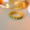 Emerald Zircon Diamond Retro Korean Fashion Ring