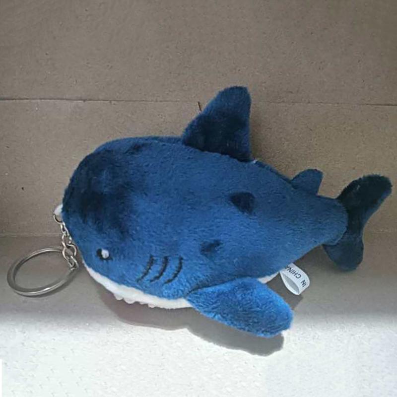 Милый мультяшный фаршированный плюшевый кулон в виде акулы, брелок, кольцо, кукла, игрушки для детей, подарки