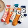 Модные японские носки с мультяшным рисунком до середины икры для всех сезонов