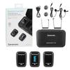 Saramonic Salamonic 2.4G Wireless Microphone System Set of 2 Transmitters and 1 Receiver with Onboard Recording Function Black Lavalier Microphone