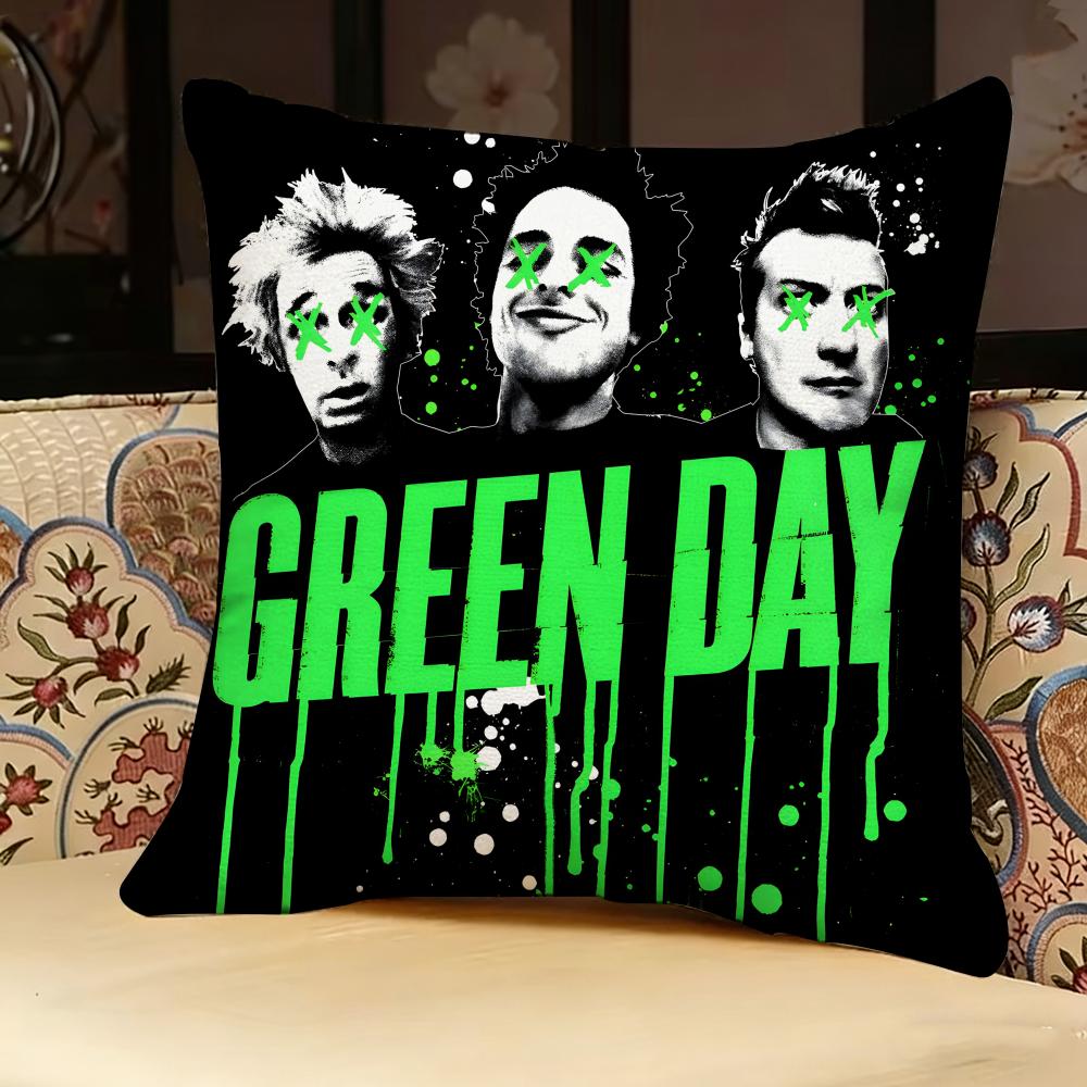 GGreen ROCK Day BAND Pillow Case Pillowcase Doublesided Printed Sofa Cushion Bedroom Headboard Pillow