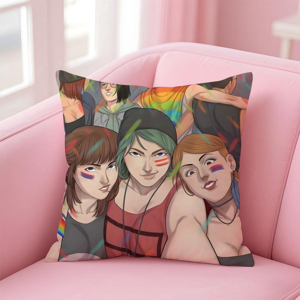 Story Life Is StrangeL Game Cushion Cover Pillow Case Soft Skin Friendly Fabric Concealed Zipper