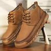 Модная обувь для отдыха и прогулок из кожи для мужчин, повседневная обувь для активного отдыха, мужские ботильоны ручной работы, нескользящие мотоциклетные ботинки, универсальная обувь для вождения