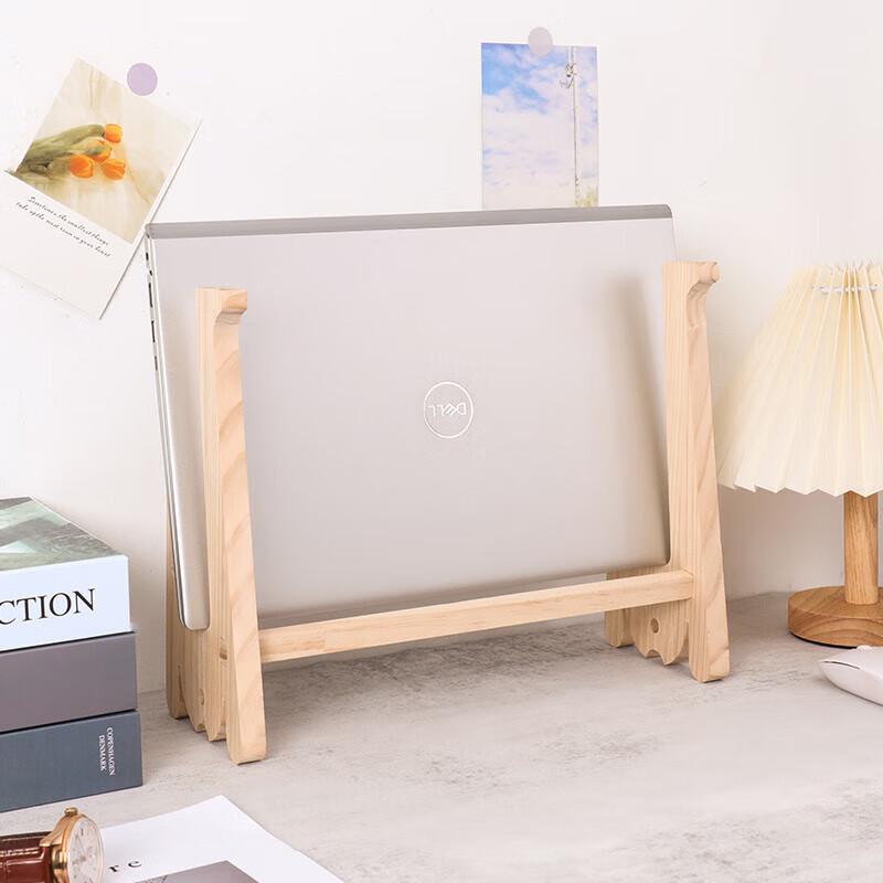 Вертикальная подставка для ноутбука из массива дерева с настольным зажимом