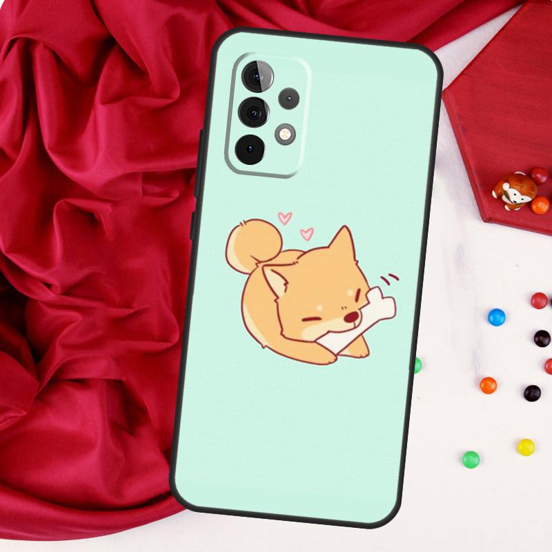 Мультяшная валлийская собака Сиба Корги Для Samsung Galaxy A56 A36 A26 A16 A05 A06 A22 A32 A52 A54 A34 A14 A55 A15 A53 A33 A35 Чехол