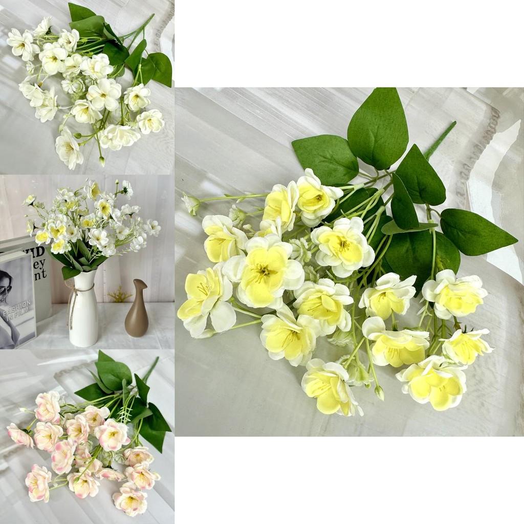 Искусственные цветы мимозы Ручной работы Маленький букет для домашнего декора и реквизит для фотосъемки