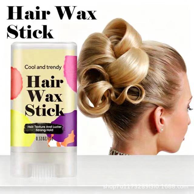 In-Stock Hair Wax Stick 15g - Flyaway Taming Cream for Anti-Frizz Styling, Suitable for Men and Women