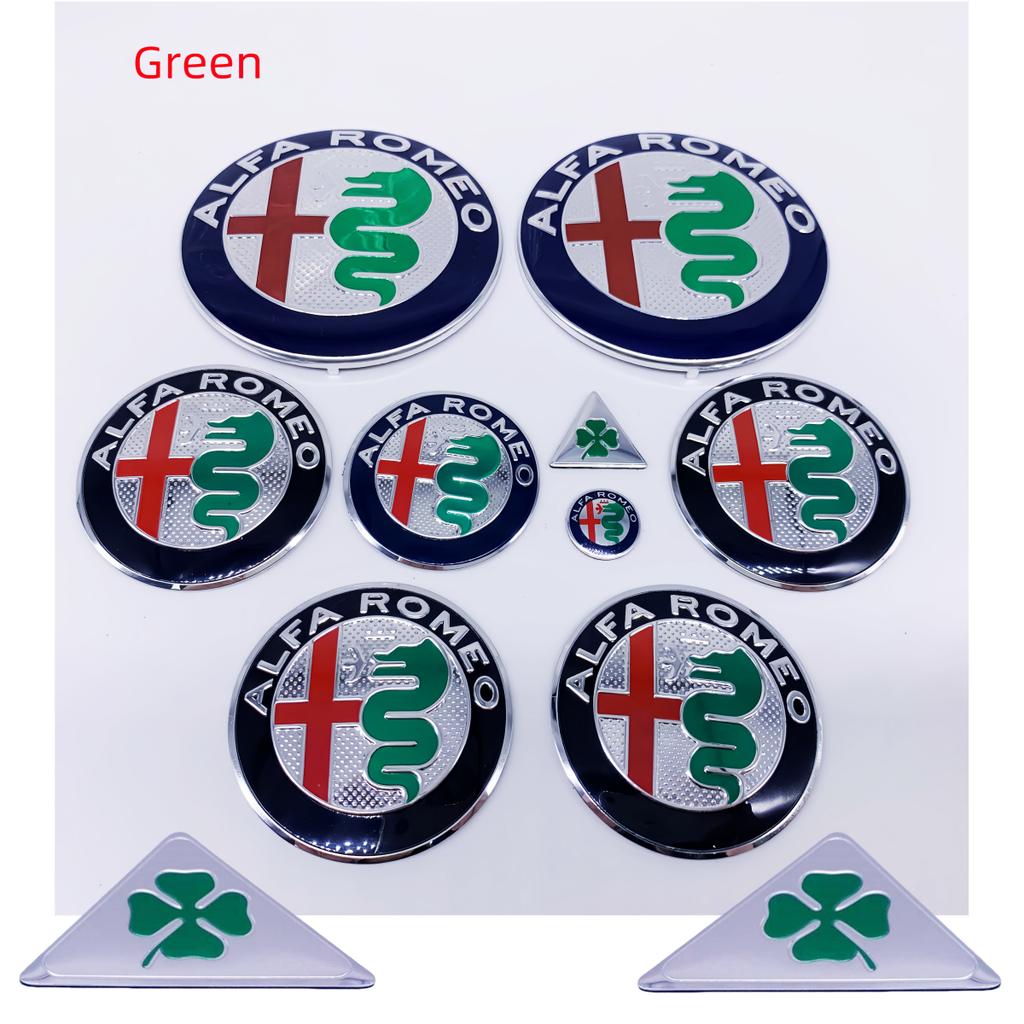 EHJPY1 11 pcs for Alfa Romeo 90mm 74mm 60mm 56mm 50mm Car emblem Wheel stickers front Hood badge rear Trunk Steering sticker Styling