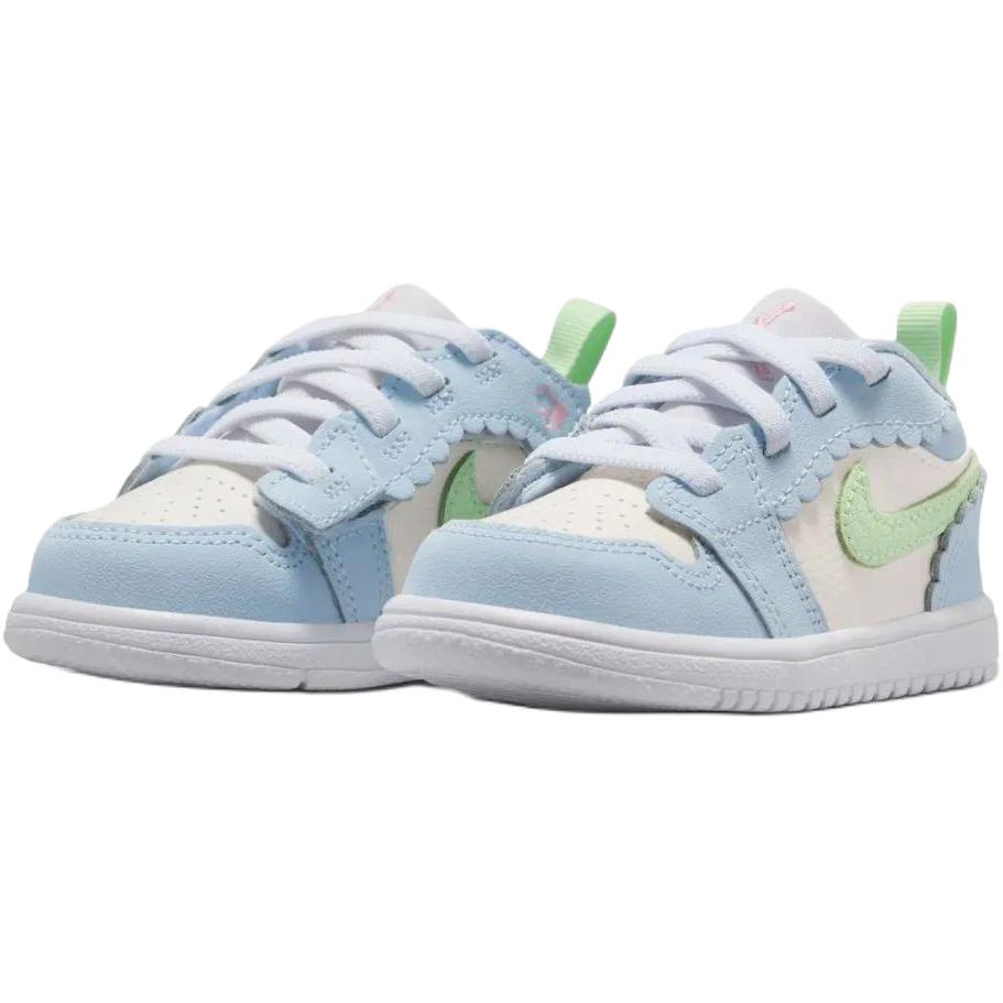 Кроссовки Air Jordan 1 Low Alt SE TD Half Blue для малышей Sail White Vapor-Green IB7120-403