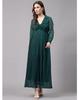 Women Fit and Flare Dark Green Dress